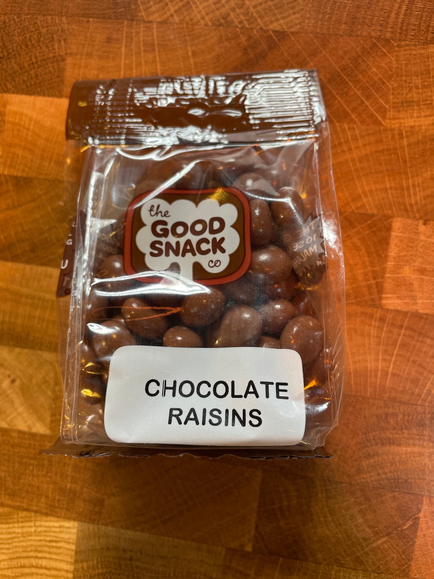 Good snack chocolate raisins
