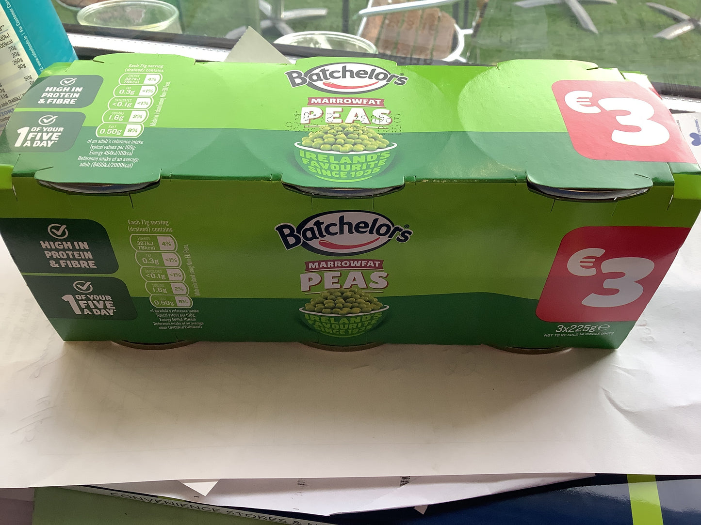 Batchelors marrow fat peas x3