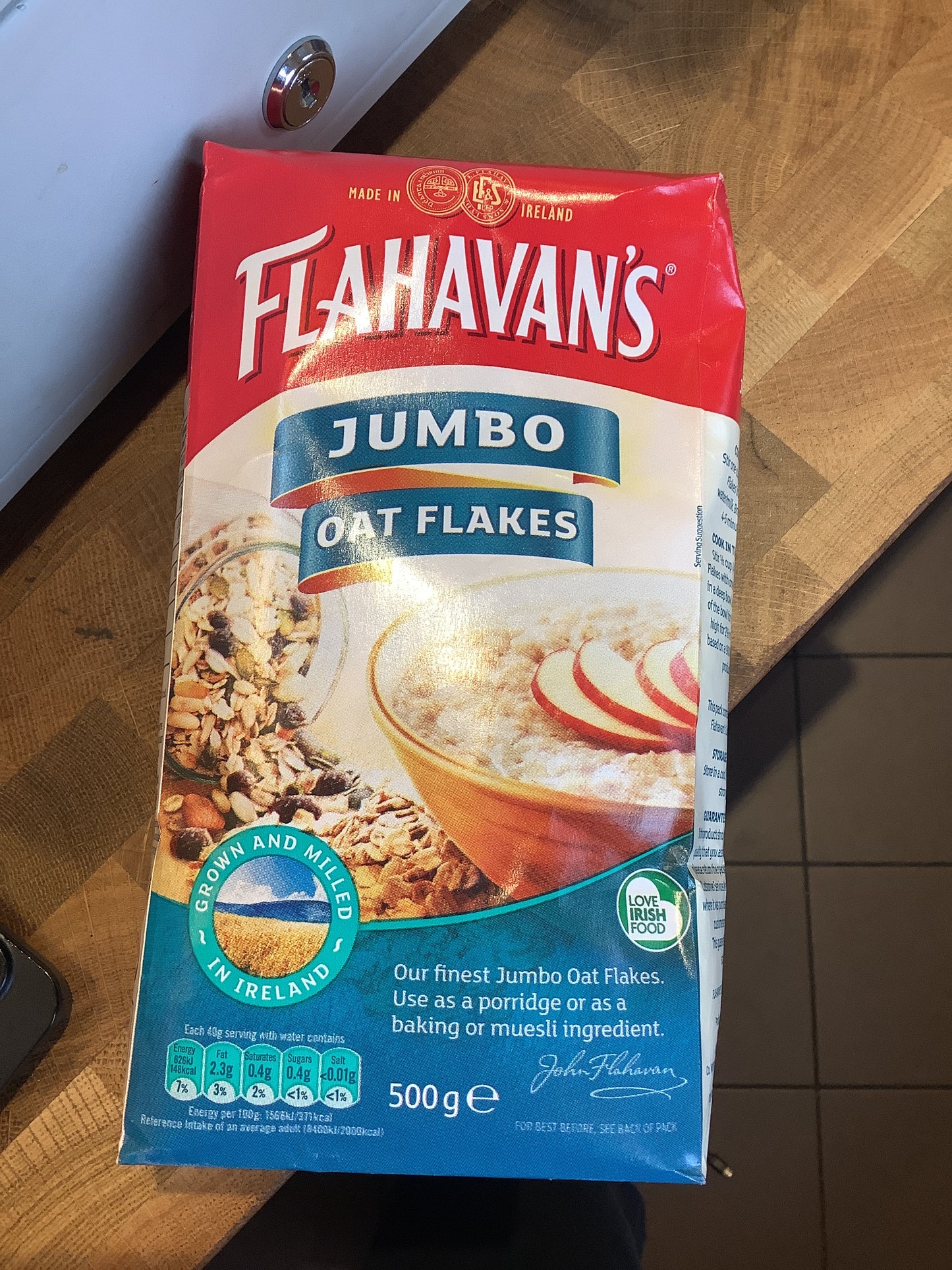 Flahavans jumbo oat flakes 500g