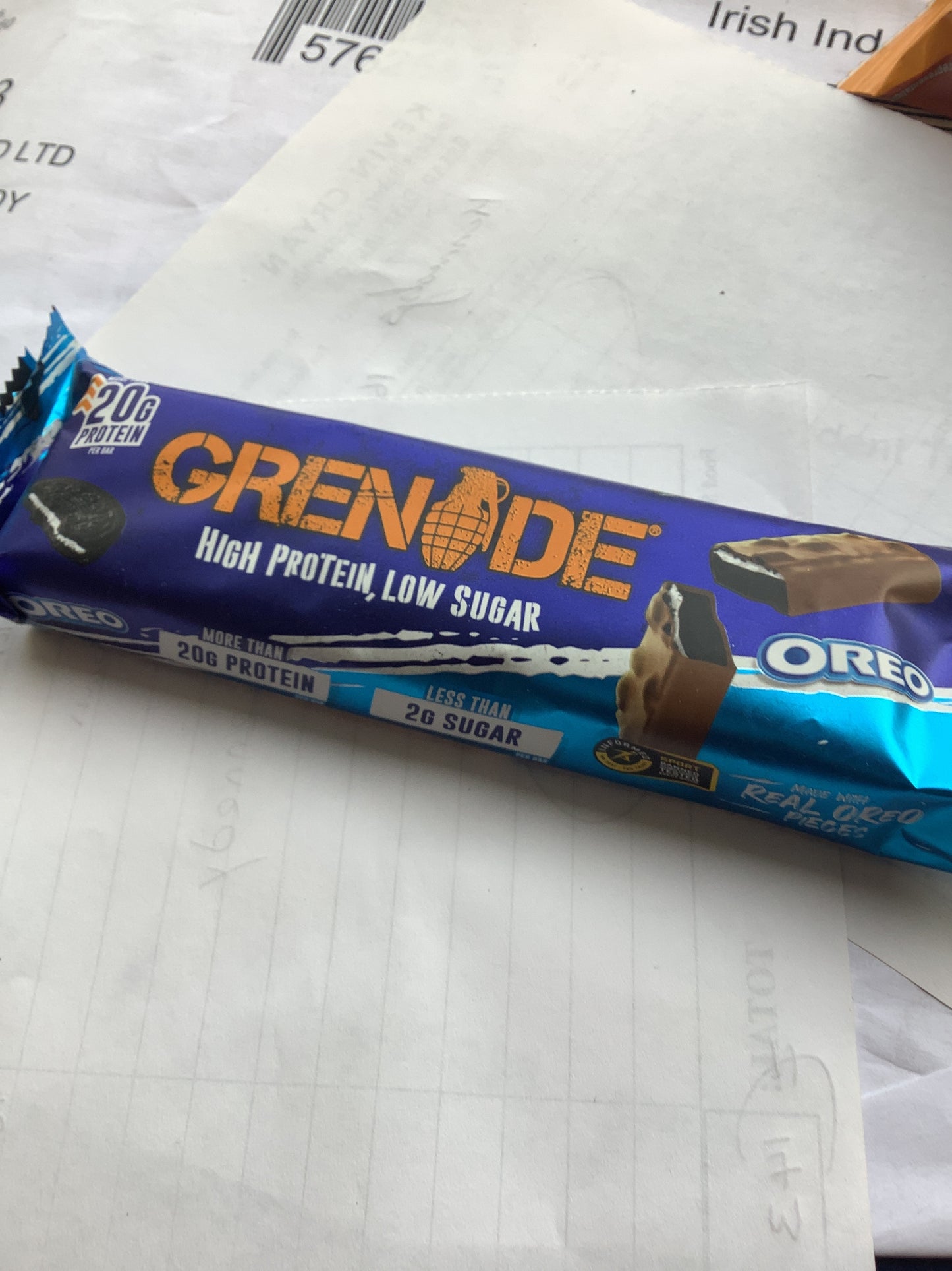 Grenade Oreo bar