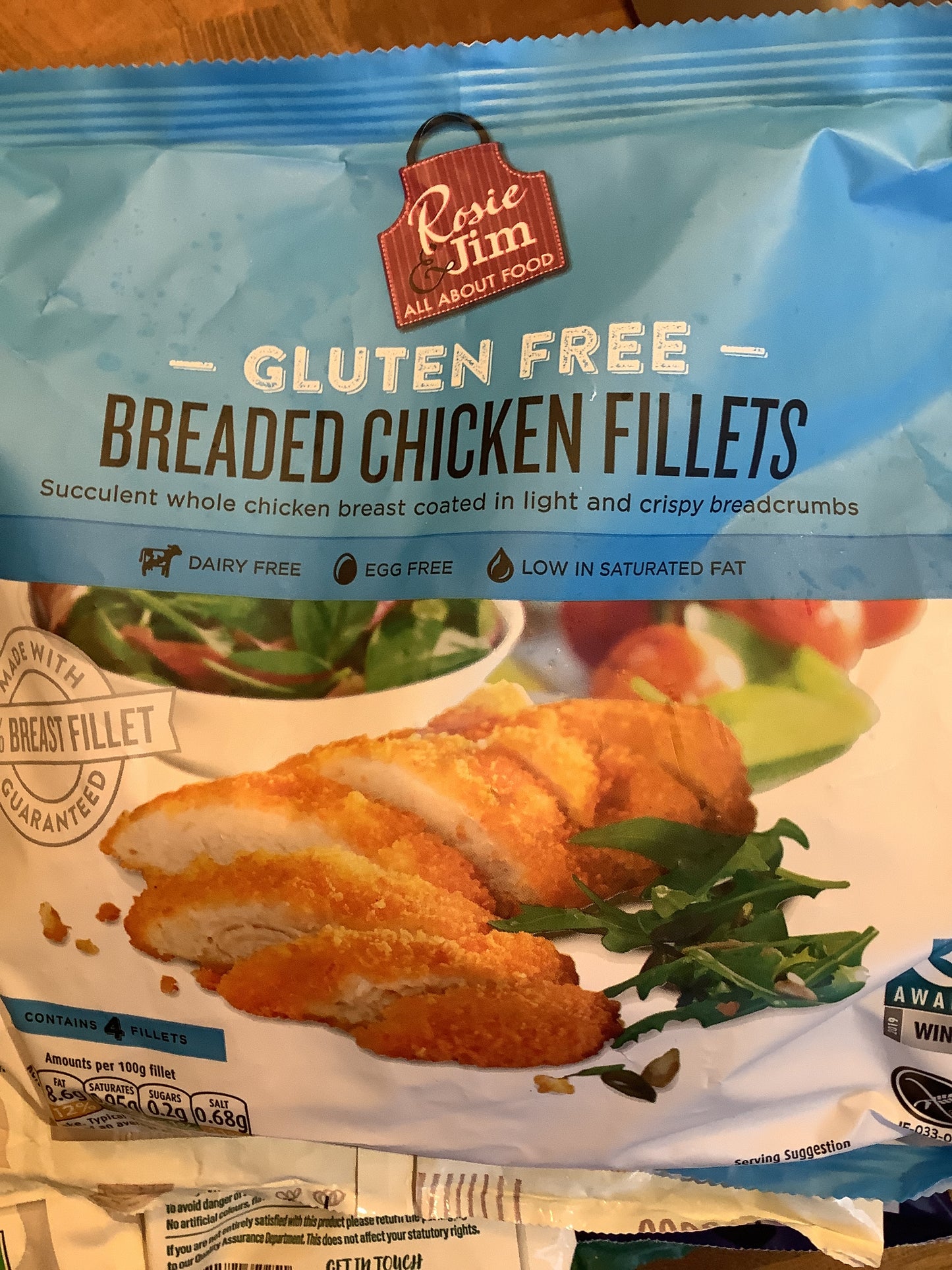 Gluten free breaded chicken fillets